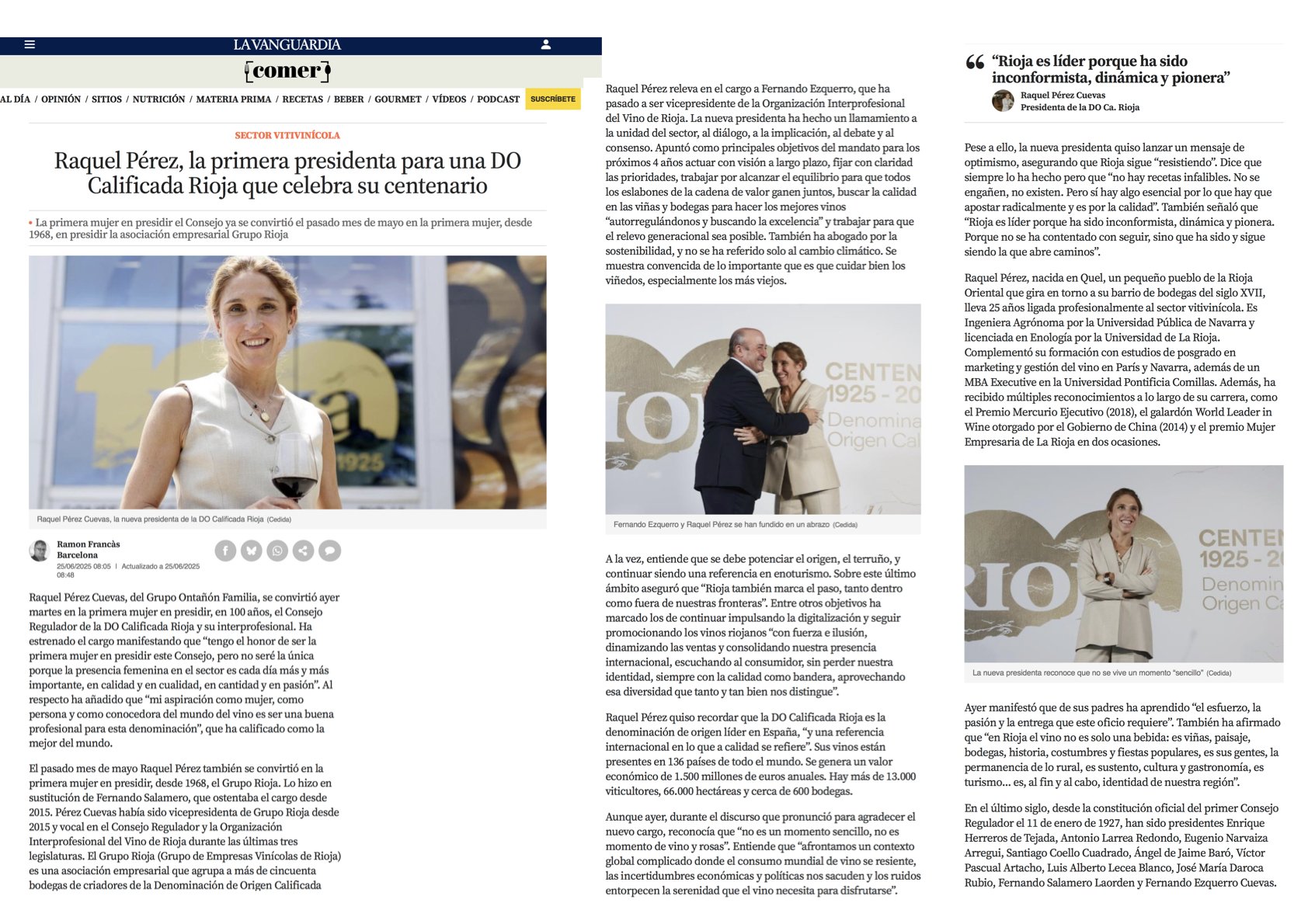 Entrevista A Raquel Pérez Cuevas. La Vanguardia. Ramón Francàs.